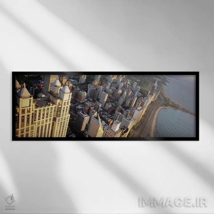 تابلو دکوراتیو Lake Shore Drive, Chicago, Illinois, USA,نمای بالا از ا… اثر پانورامیک ایمجز - نمای قابدار مشکی