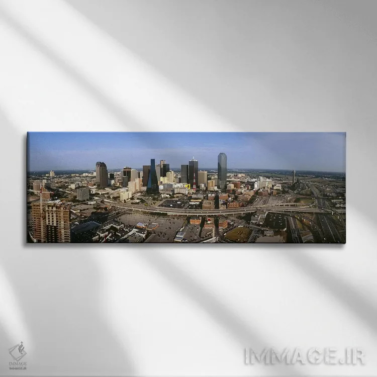 تابلو دکوراتیو Dallas, Texas, USA,نمای هوایی از شهر، دالاس، تگزاس، آمر… اثر پانورامیک ایمجز - نمای روبهرو روی دیوار