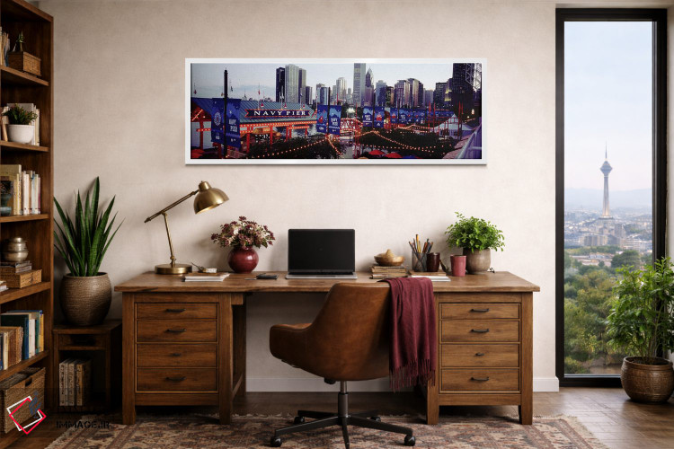 تابلو دکوراتیو Navy Pier, Chicago, Illinois, USA,پارک سرگرمی روشن شده… اثر پانورامیک ایمجز - D1W