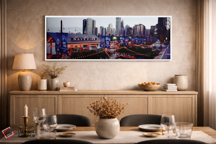 تابلو دکوراتیو Navy Pier, Chicago, Illinois, USA,پارک سرگرمی روشن شده… اثر پانورامیک ایمجز - D2W