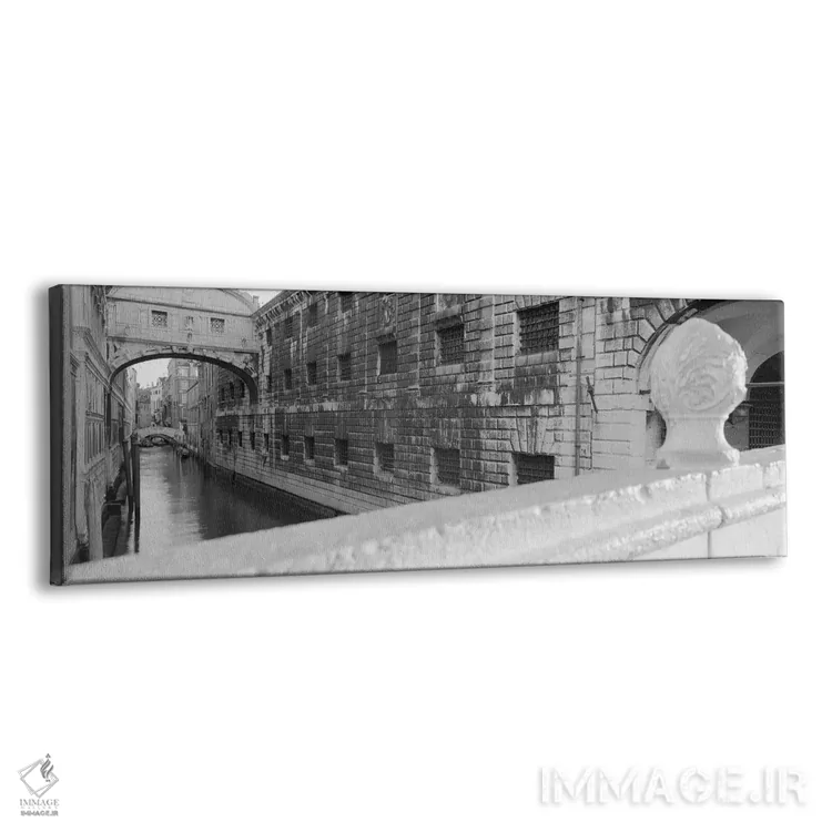تابلو دکوراتیو Rio de la Canonica, Venice, Italy,پل آه ها به صورت سیاه… اثر پانورامیک ایمجز - نمای پرسپکتیو محصول