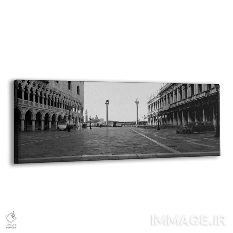 تابلو دکوراتیو Venice, Italy,میدانچه سن مارکو به صورت سیاه و سفید، ونی… اثر پانورامیک ایمجز - نمای پرسپکتیو محصول
