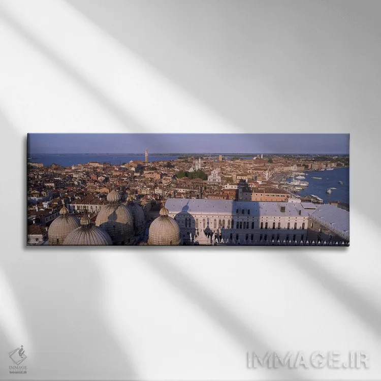 تابلو دکوراتیو Venice, Italy,نمای بالا از شهر، ونیز، ایتالیا اثر پانورامیک ایمجز - نمای روبهرو روی دیوار