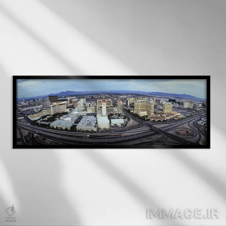 تابلو دکوراتیو Las Vegas, Nevada, USA #2,نمای هوایی از شهر، لاس وگاس… اثر پانورامیک ایمجز - نمای قابدار مشکی