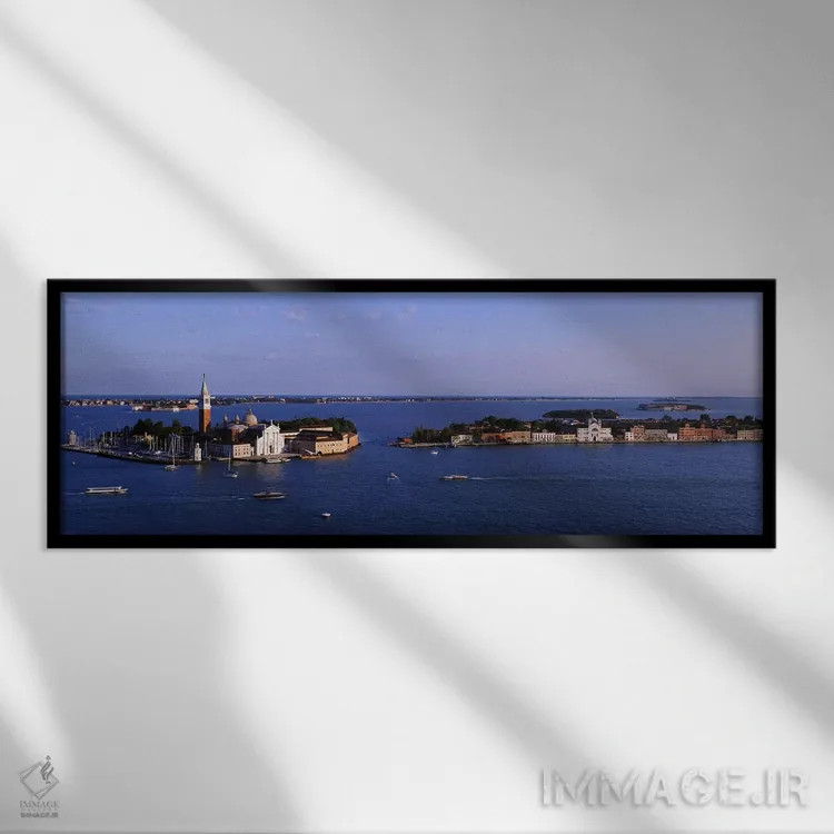 تابلو دکوراتیو San Giorgio Maggiore, Venice, Italy,نمای بالا از ساختما… اثر پانورامیک ایمجز - نمای قابدار مشکی