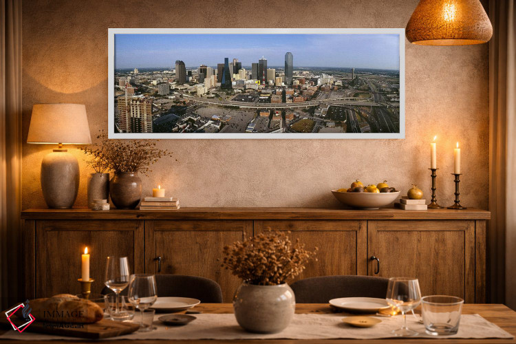 تابلو دکوراتیو Dallas, Texas, USA,نمای هوایی از شهر، دالاس، تگزاس، آمر… اثر پانورامیک ایمجز - D2W
