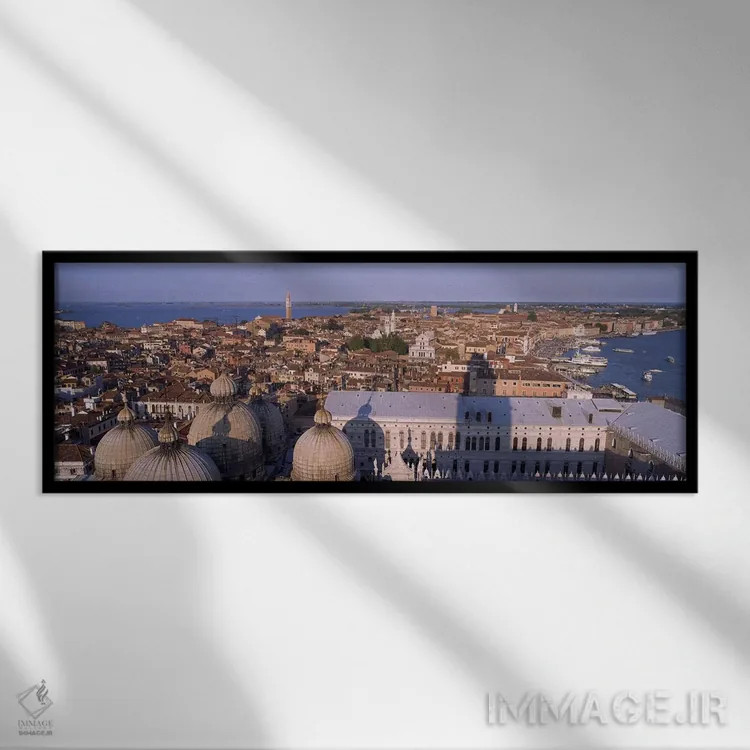 تابلو دکوراتیو Venice, Italy,نمای بالا از شهر، ونیز، ایتالیا اثر پانورامیک ایمجز - نمای قابدار مشکی