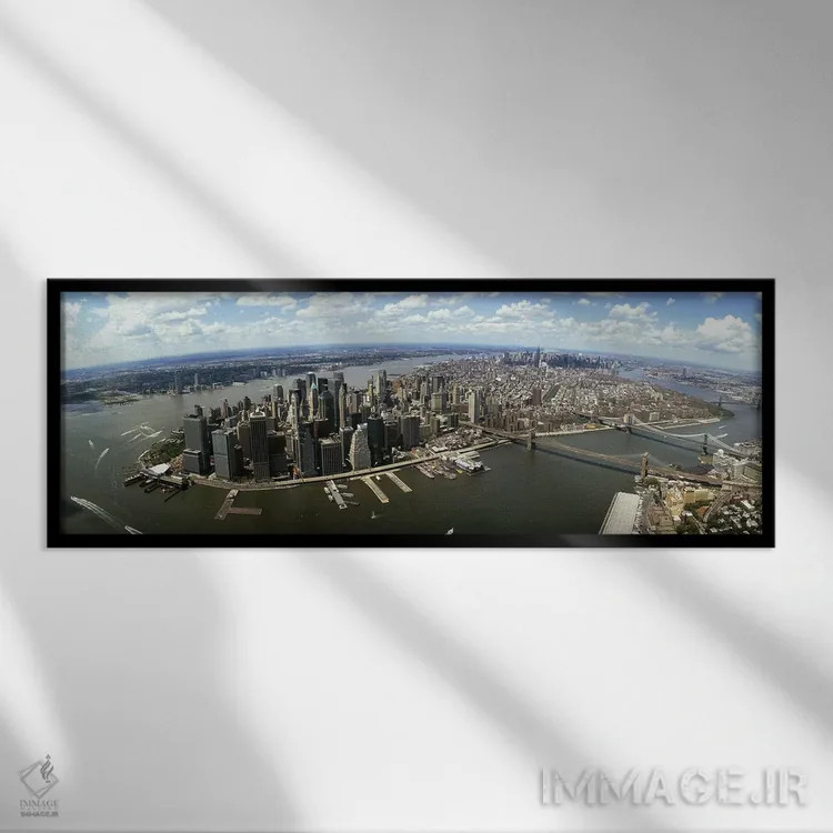 تابلو دکوراتیو New York City, New York State, USA,نمای هوایی از ساختما… اثر پانورامیک ایمجز - نمای قابدار مشکی