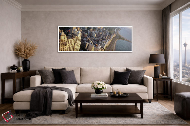 تابلو دکوراتیو Lake Shore Drive, Chicago, Illinois, USA,نمای بالا از ا… اثر پانورامیک ایمجز - D4W