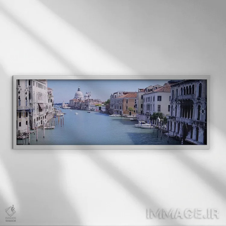 تابلو دکوراتیو Santa Maria Della Salute, Venice, Italy,ساختمان های کنا… اثر پانورامیک ایمجز - نمای قابدار سفید