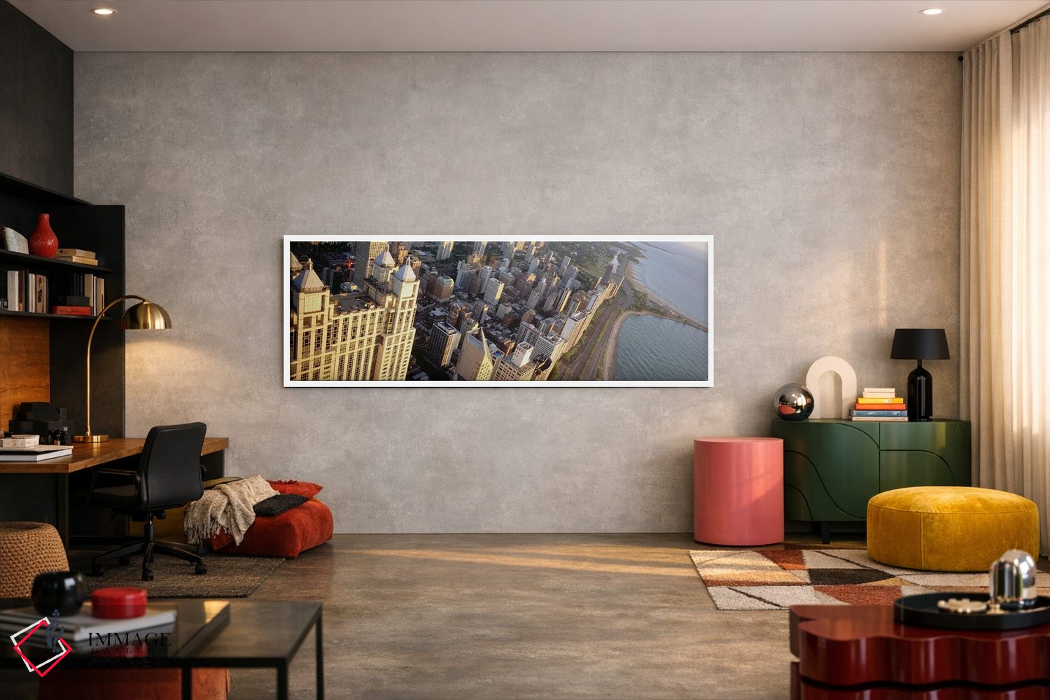 تابلو دکوراتیو Lake Shore Drive, Chicago, Illinois, USA,نمای بالا از ا… اثر پانورامیک ایمجز - D5W