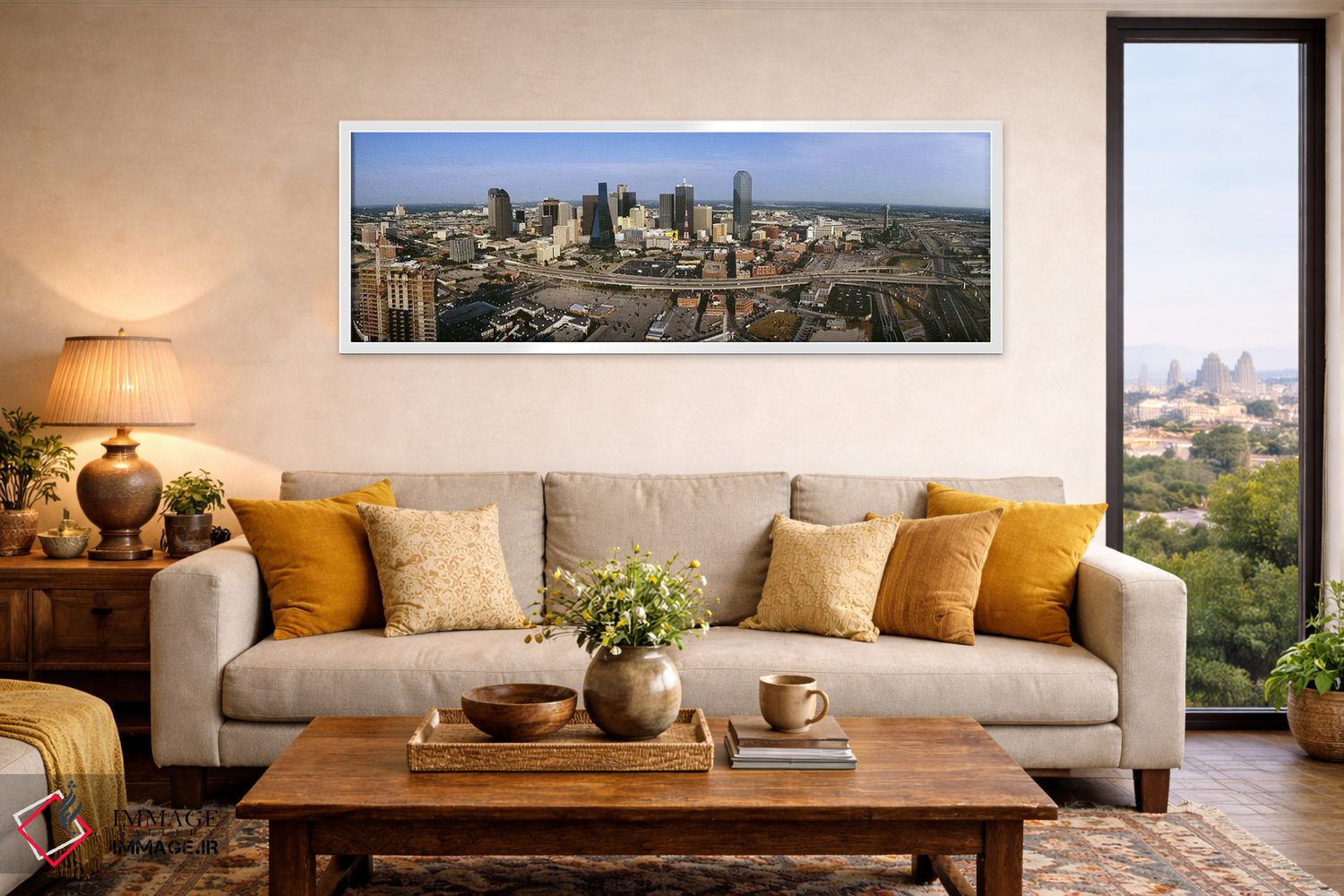 تابلو دکوراتیو Dallas, Texas, USA,نمای هوایی از شهر، دالاس، تگزاس، آمر… اثر پانورامیک ایمجز - D5W