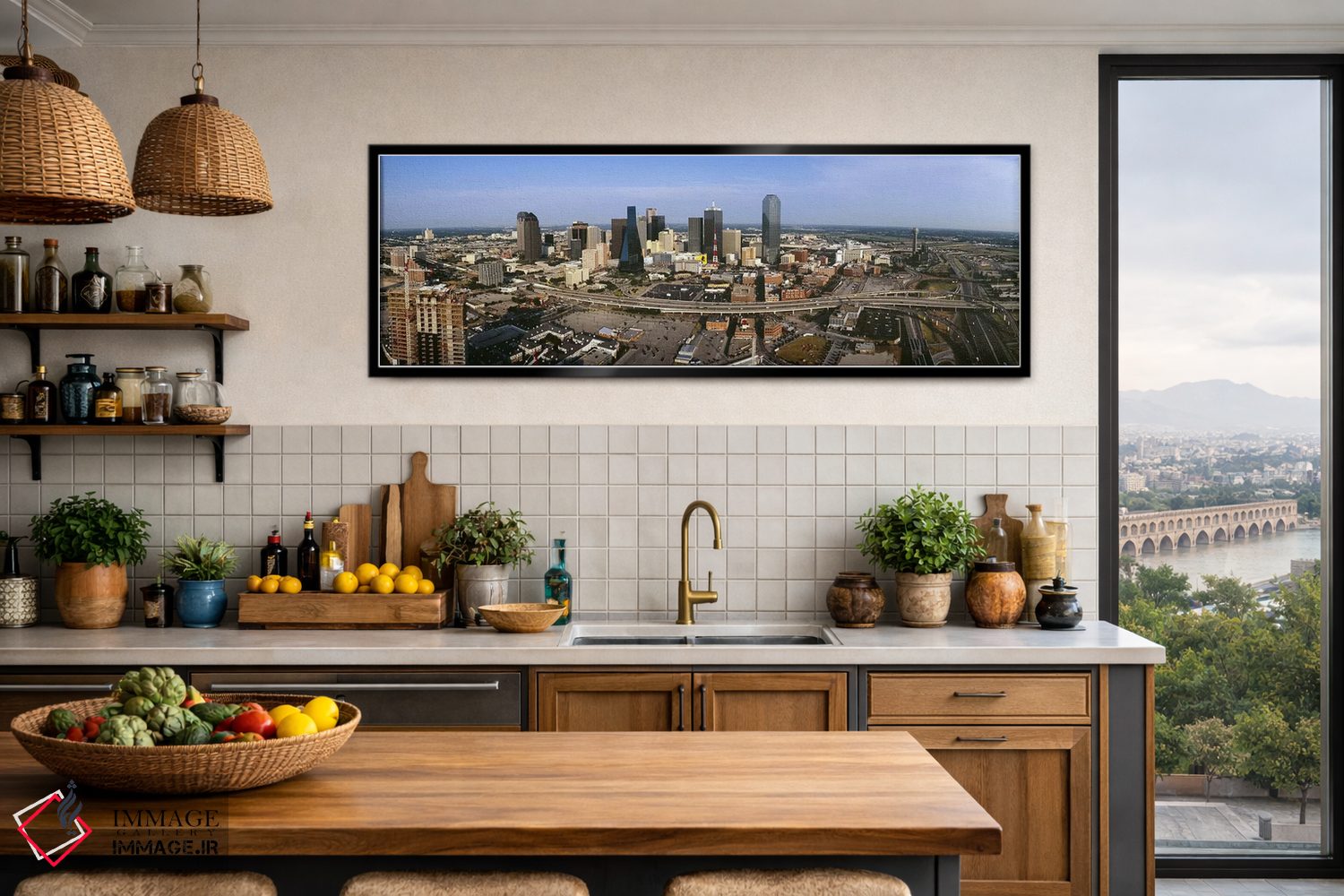 تابلو دکوراتیو Dallas, Texas, USA,نمای هوایی از شهر، دالاس، تگزاس، آمر… اثر پانورامیک ایمجز - D4B