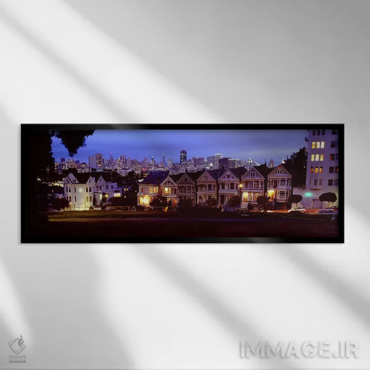 تابلو دکوراتیو Alamo Square, San Francisco, California, USA,ساختمان ها… اثر پانورامیک ایمجز - نمای قابدار مشکی