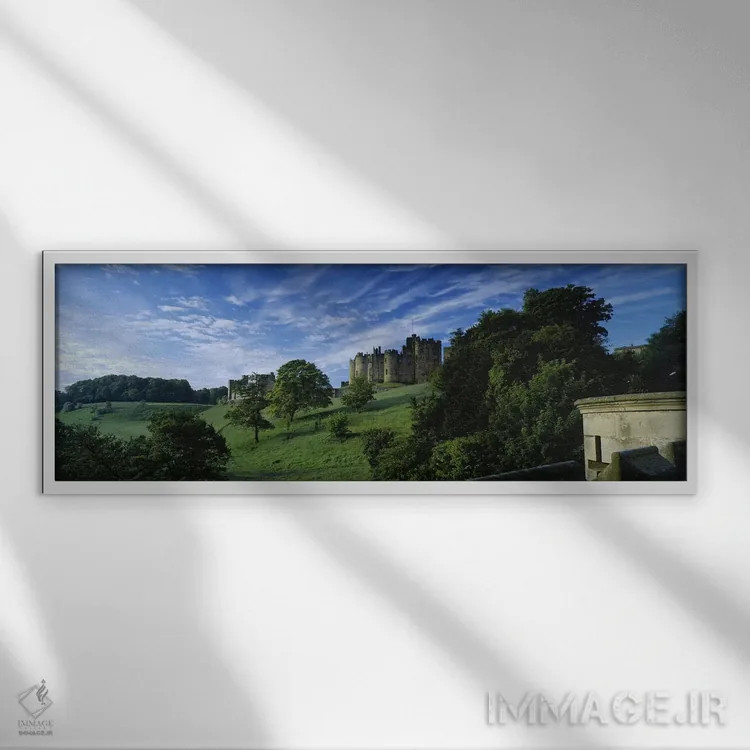 تابلو دکوراتیو Alnwick, Northumberland, England, United Kingdom,قلعه آ… اثر پانورامیک ایمجز - نمای قابدار سفید