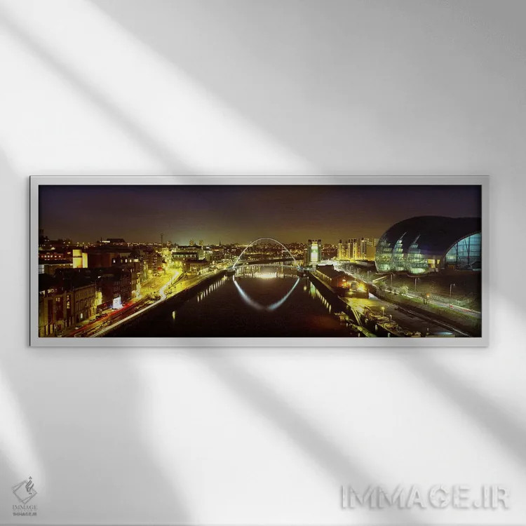 تابلو دکوراتیو Gateshead Millennium Bridge, Northumberland, England, U… اثر پانورامیک ایمجز - نمای قابدار سفید
