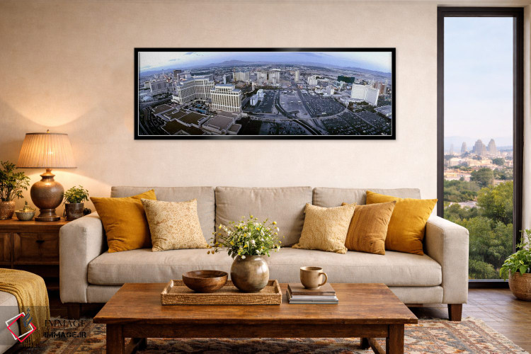 تابلو دکوراتیو Las Vegas, Nevada, USA,نمای هوایی از شهر، لاس وگاس، نوا… اثر پانورامیک ایمجز - D6B