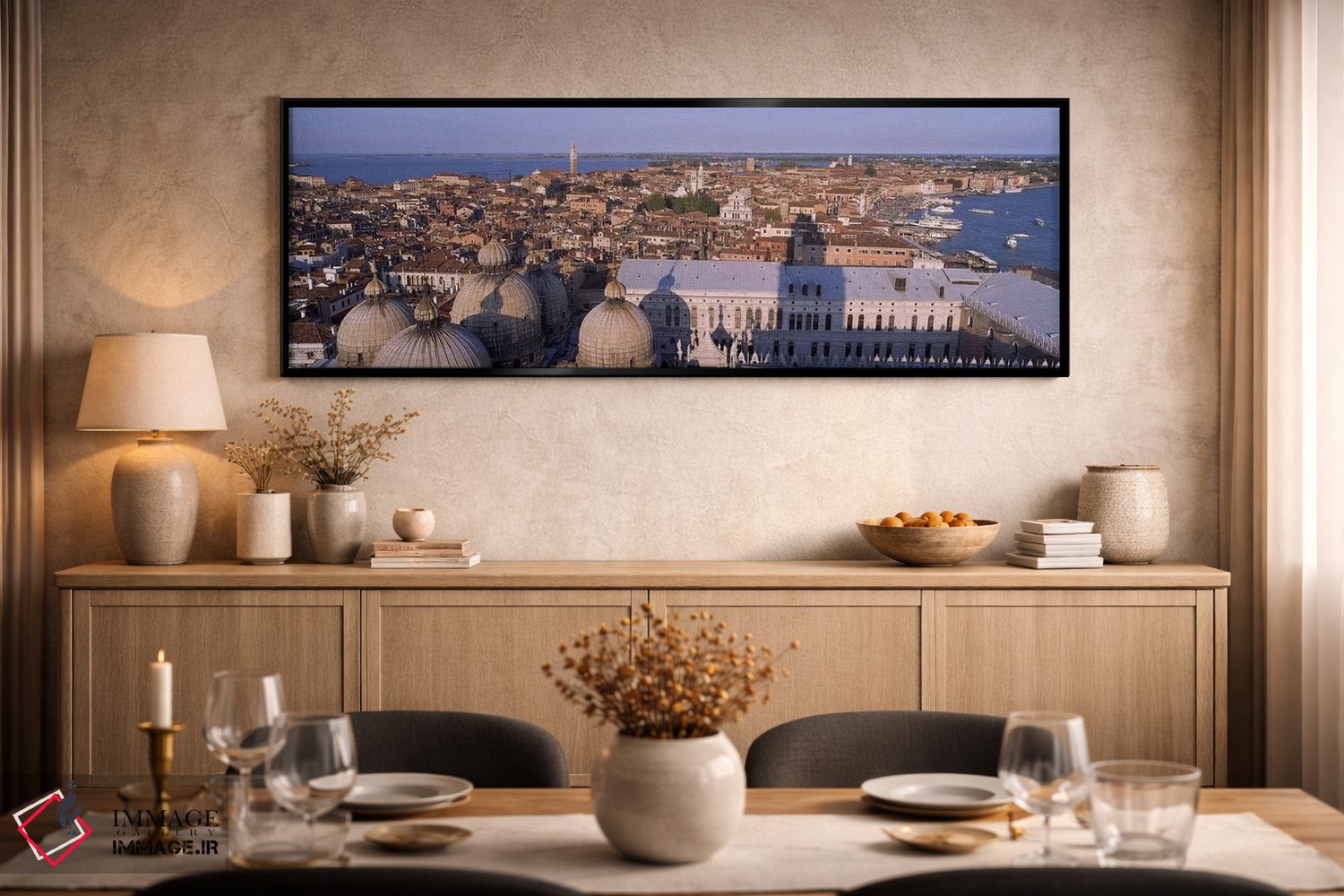 تابلو دکوراتیو Venice, Italy,نمای بالا از شهر، ونیز، ایتالیا اثر پانورامیک ایمجز - D2B