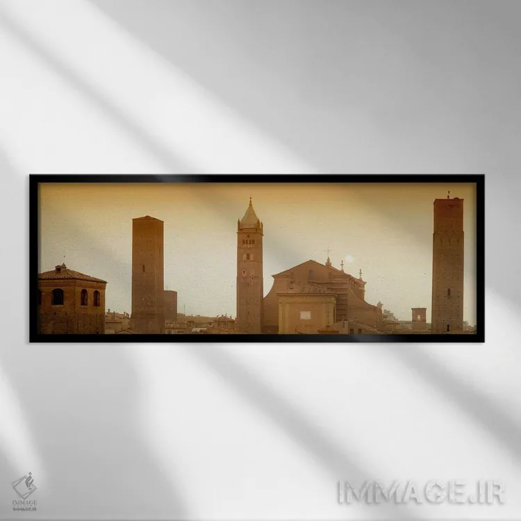 تابلو دکوراتیو Bologna, Italy,ساختمان های شهری، بولونیا، ایتالیا اثر پانورامیک ایمجز - نمای قابدار مشکی