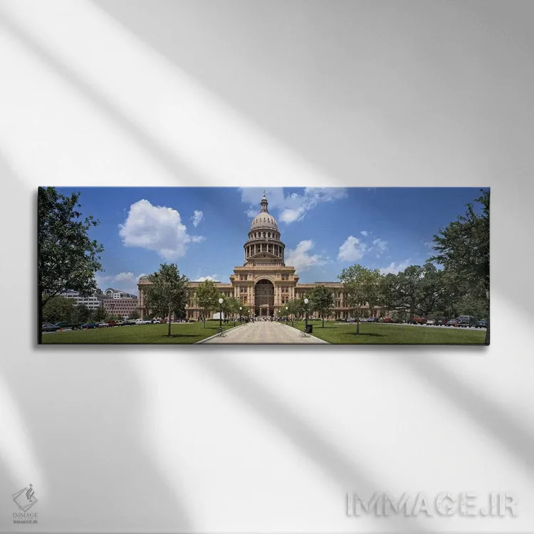 تابلو دکوراتیو Texas State Capitol, Austin, Texas, USA,نمای بیرونی ساخ… اثر پانورامیک ایمجز - نمای روبهرو روی دیوار