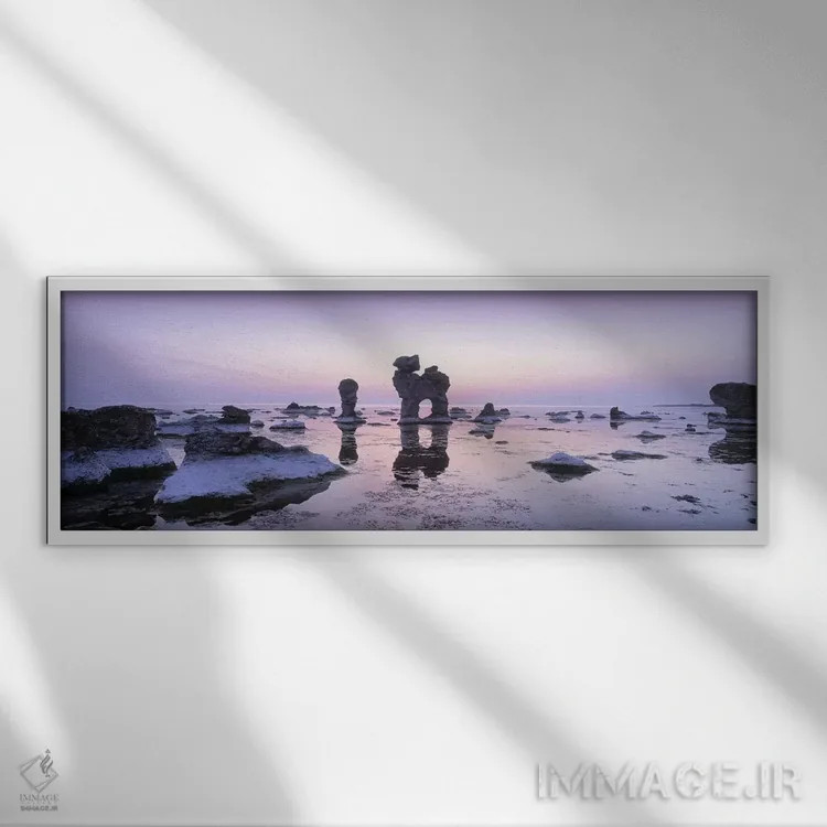 تابلو دکوراتیو Faro, Gotland, Sweden,راکس در ساحل، فارو، گوتلاند، سوئد اثر پانورامیک ایمجز - نمای قابدار سفید