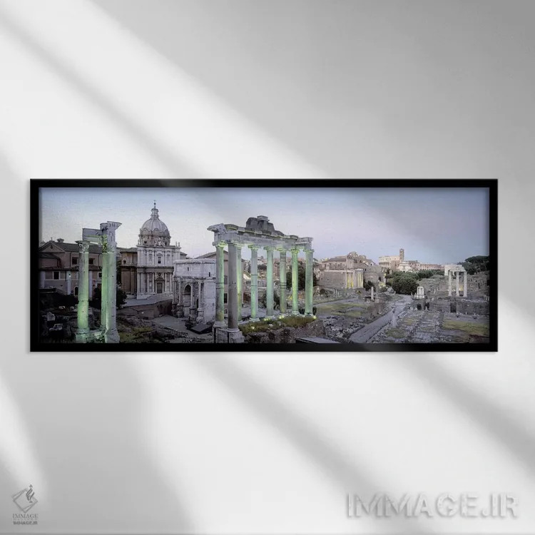 تابلو دکوراتیو Rome, Italy,ویرانه های بنای قدیمی، رم، ایتالیا اثر پانورامیک ایمجز - نمای قابدار مشکی
