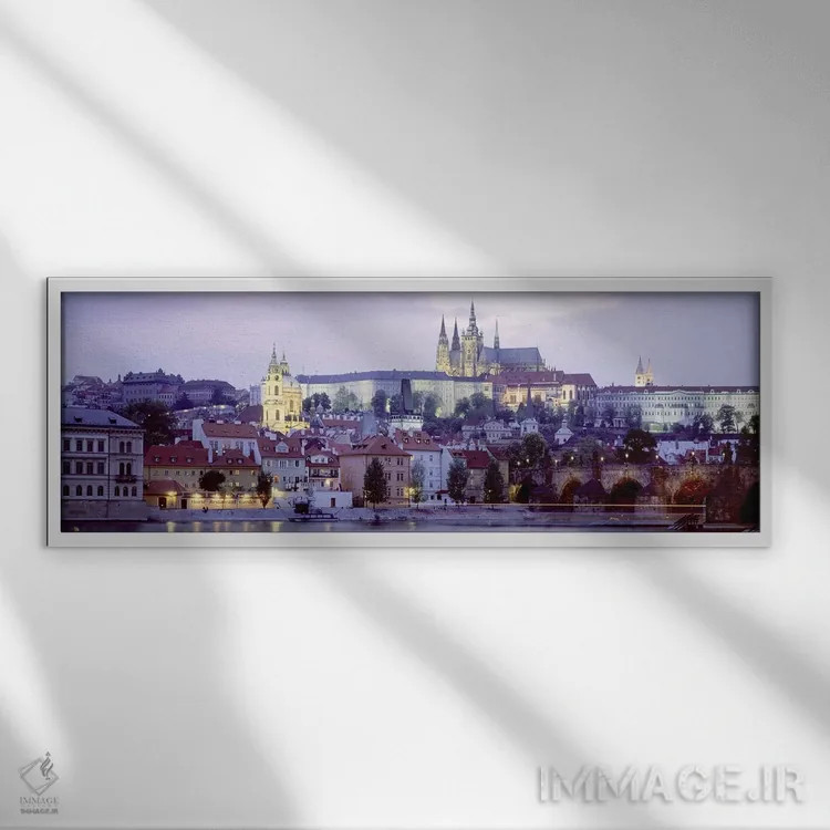 تابلو دکوراتیو Prague, Czech Republic,نمای زاویه پایین از مالا استرانا… اثر پانورامیک ایمجز - نمای قابدار سفید