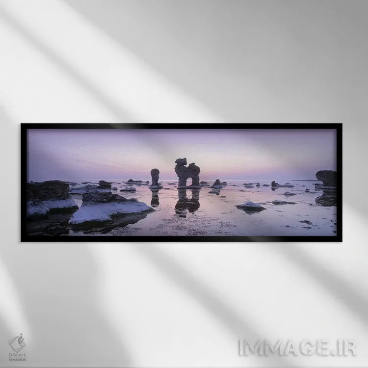 تابلو دکوراتیو Faro, Gotland, Sweden,راکس در ساحل، فارو، گوتلاند، سوئد اثر پانورامیک ایمجز - نمای قابدار مشکی