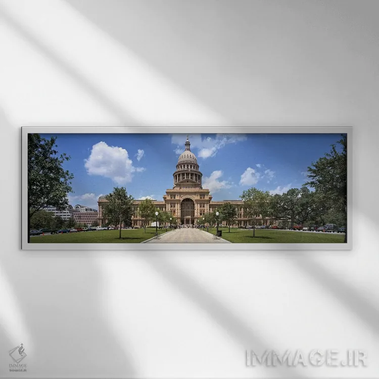 تابلو دکوراتیو Texas State Capitol, Austin, Texas, USA,نمای بیرونی ساخ… اثر پانورامیک ایمجز - نمای قابدار سفید