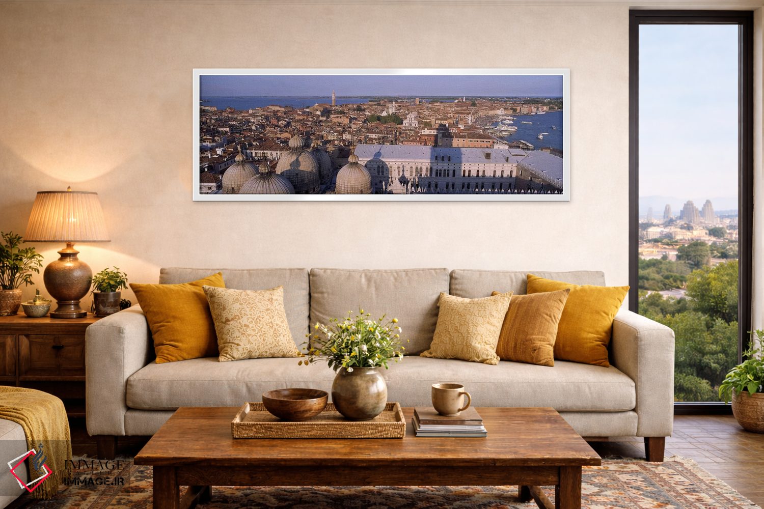 تابلو دکوراتیو Venice, Italy,نمای بالا از شهر، ونیز، ایتالیا اثر پانورامیک ایمجز - D5W