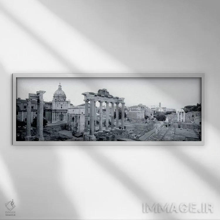 تابلو دکوراتیو Rome, Italy #2,ویرانه های بنای قدیمی، رم، ایتالیا اثر پانورامیک ایمجز - نمای قابدار سفید