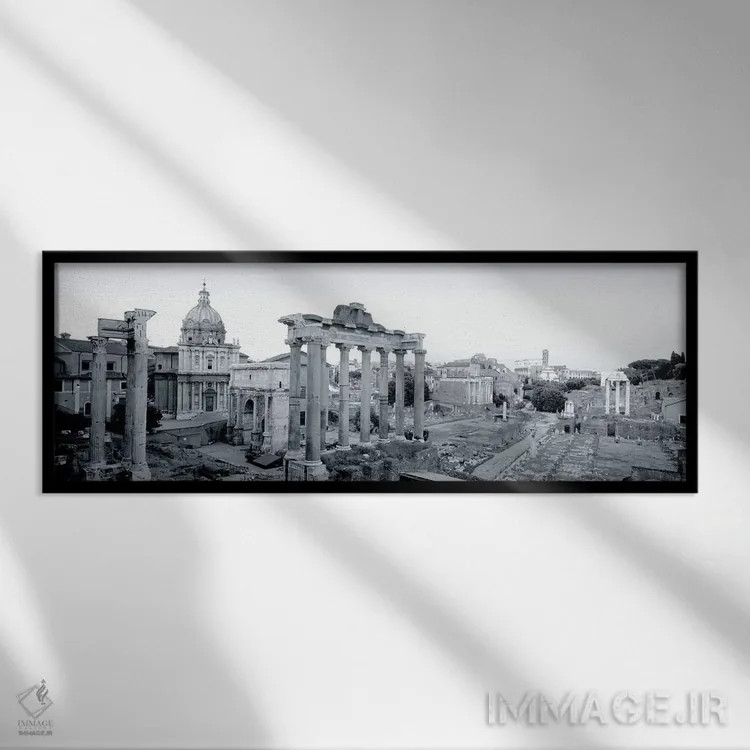تابلو دکوراتیو Rome, Italy #2,ویرانه های بنای قدیمی، رم، ایتالیا اثر پانورامیک ایمجز - نمای قابدار مشکی