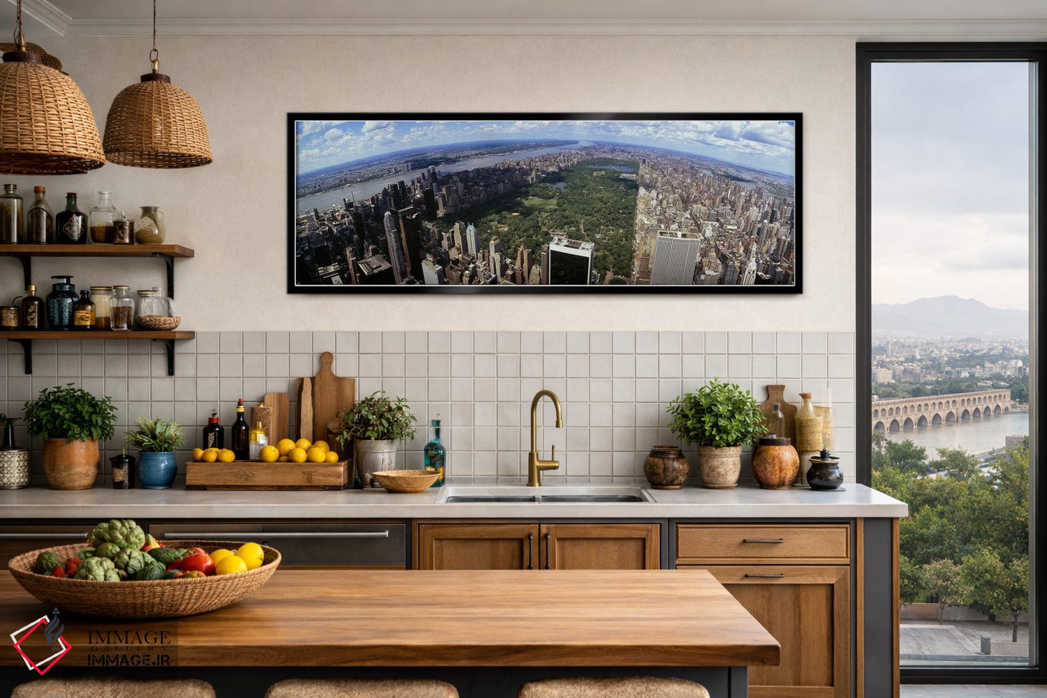 تابلو دکوراتیو Manhattan, New York City, New York State, USA,نمای هوای… اثر پانورامیک ایمجز - D4B