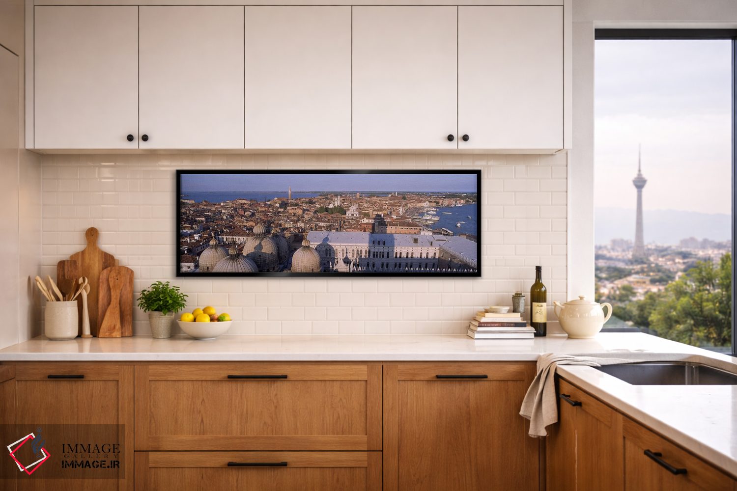 تابلو دکوراتیو Venice, Italy,نمای بالا از شهر، ونیز، ایتالیا اثر پانورامیک ایمجز - D6B