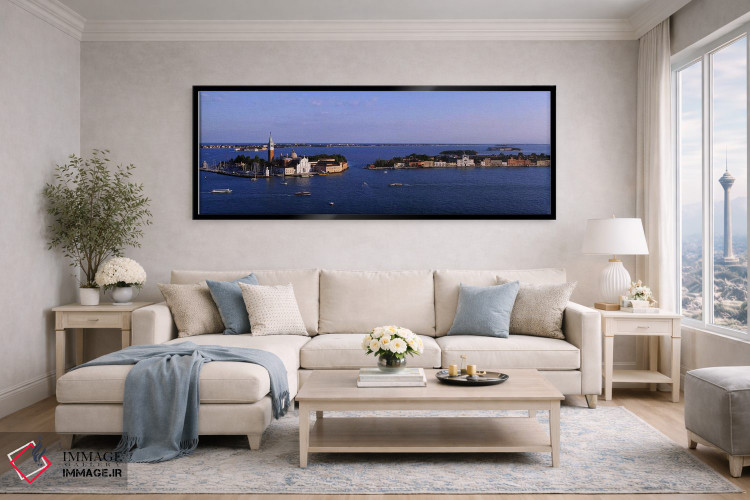 تابلو دکوراتیو San Giorgio Maggiore, Venice, Italy,نمای بالا از ساختما… اثر پانورامیک ایمجز - D6B