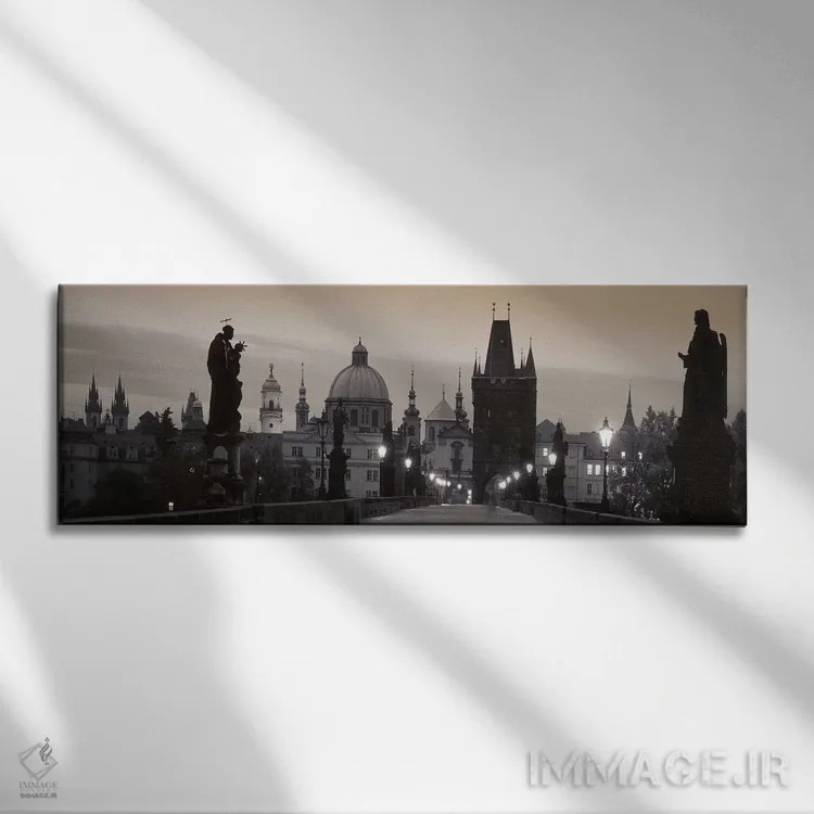 تابلو دکوراتیو Prague, Czech Republic,پل چارلز و مناره های شهر قدیمی د… اثر پانورامیک ایمجز - نمای روبهرو روی دیوار