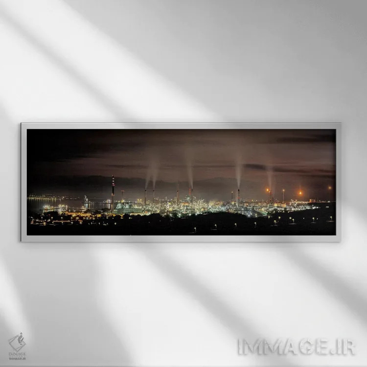 تابلو دکوراتیو San Roque, Cadiz, Andalusia, Spain,پالایشگاه جبل الطارق… اثر پانورامیک ایمجز - نمای قابدار سفید