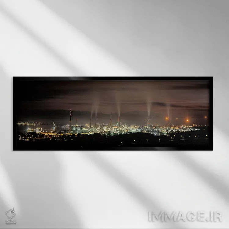 تابلو دکوراتیو San Roque, Cadiz, Andalusia, Spain,پالایشگاه جبل الطارق… اثر پانورامیک ایمجز - نمای قابدار مشکی