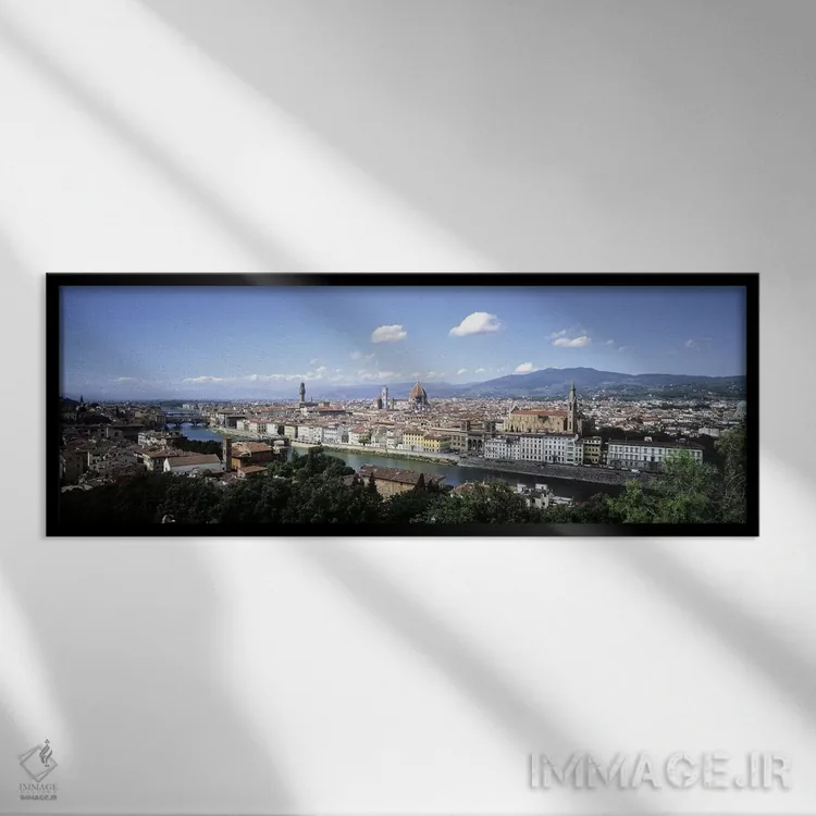تابلو دکوراتیو Florence, Tuscany, Italy,نمای بالا از مرکز تاریخی، فلور… اثر پانورامیک ایمجز - نمای قابدار مشکی