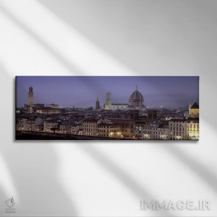 تابلو دکوراتیو Florence, Tuscany, Italy,مرکز تاریخی در غروب، فلورانس… اثر پانورامیک ایمجز - نمای روبهرو روی دیوار