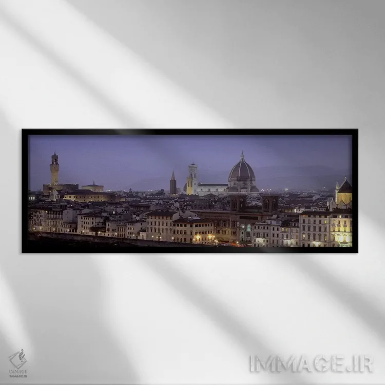تابلو دکوراتیو Florence, Tuscany, Italy,مرکز تاریخی در غروب، فلورانس… اثر پانورامیک ایمجز - نمای قابدار مشکی