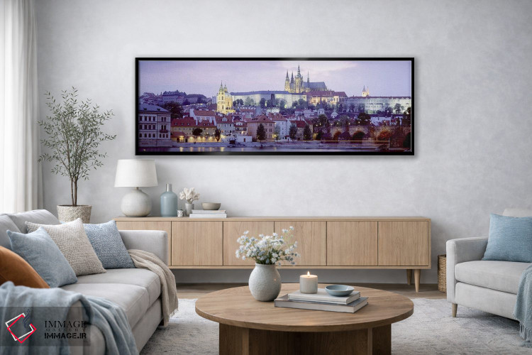 تابلو دکوراتیو Prague, Czech Republic,نمای زاویه پایین از مالا استرانا… اثر پانورامیک ایمجز - D5B
