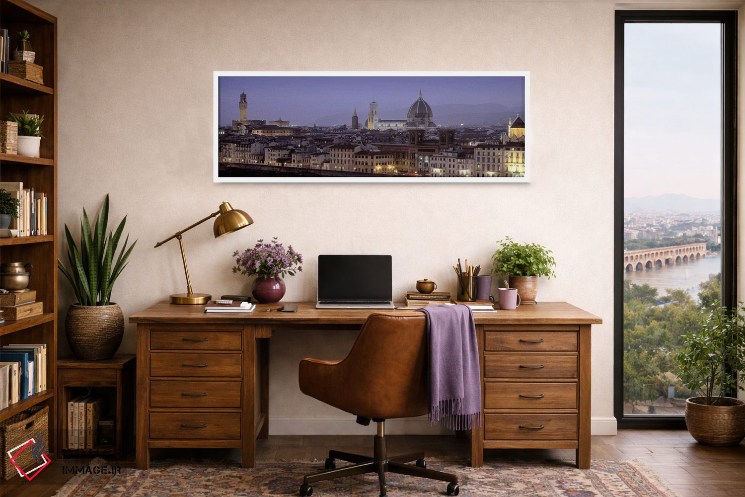 تابلو دکوراتیو Florence, Tuscany, Italy,مرکز تاریخی در غروب، فلورانس… اثر پانورامیک ایمجز - D1W