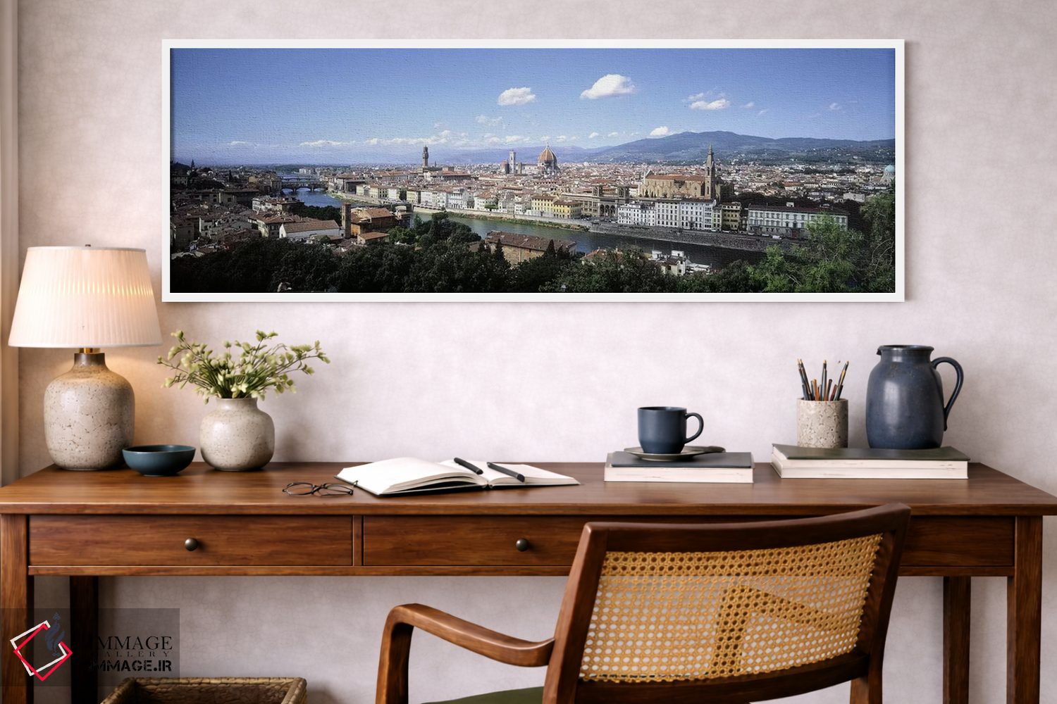 تابلو دکوراتیو Florence, Tuscany, Italy,نمای بالا از مرکز تاریخی، فلور… اثر پانورامیک ایمجز - D1W