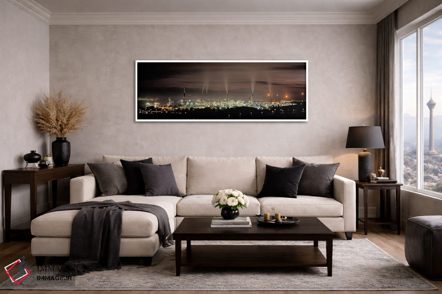 تابلو دکوراتیو San Roque, Cadiz, Andalusia, Spain,پالایشگاه جبل الطارق… اثر پانورامیک ایمجز - D4W