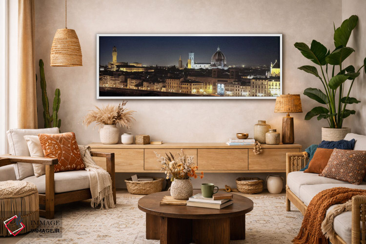 تابلو دکوراتیو Florence, Tuscany, Italy,شهر قدیمی در شب، فلورانس، توسک… اثر پانورامیک ایمجز - D2W