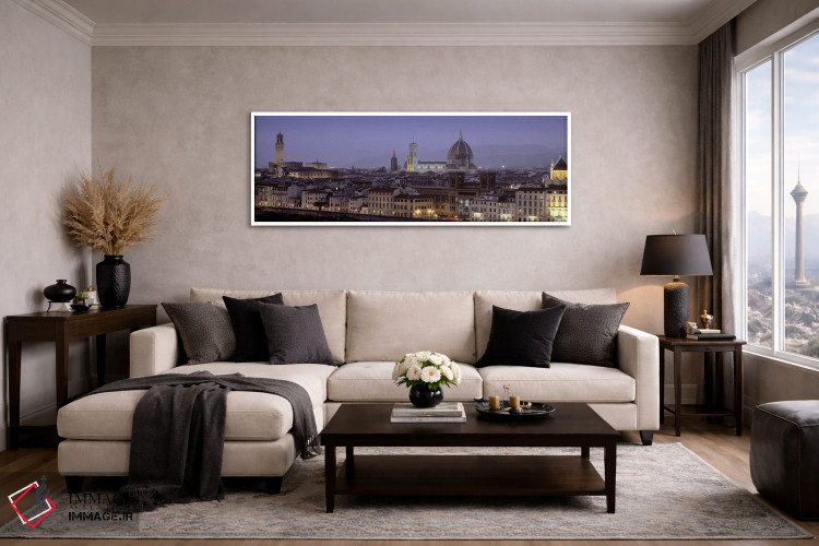 تابلو دکوراتیو Florence, Tuscany, Italy,مرکز تاریخی در غروب، فلورانس… اثر پانورامیک ایمجز - D4W