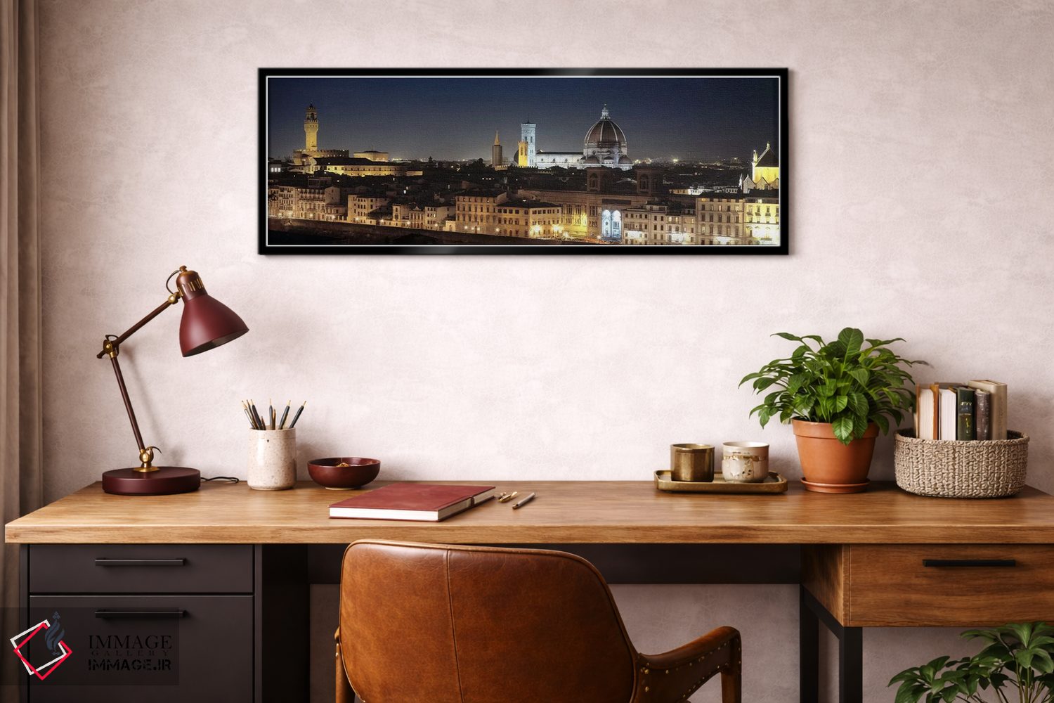 تابلو دکوراتیو Florence, Tuscany, Italy,شهر قدیمی در شب، فلورانس، توسک… اثر پانورامیک ایمجز - D3B
