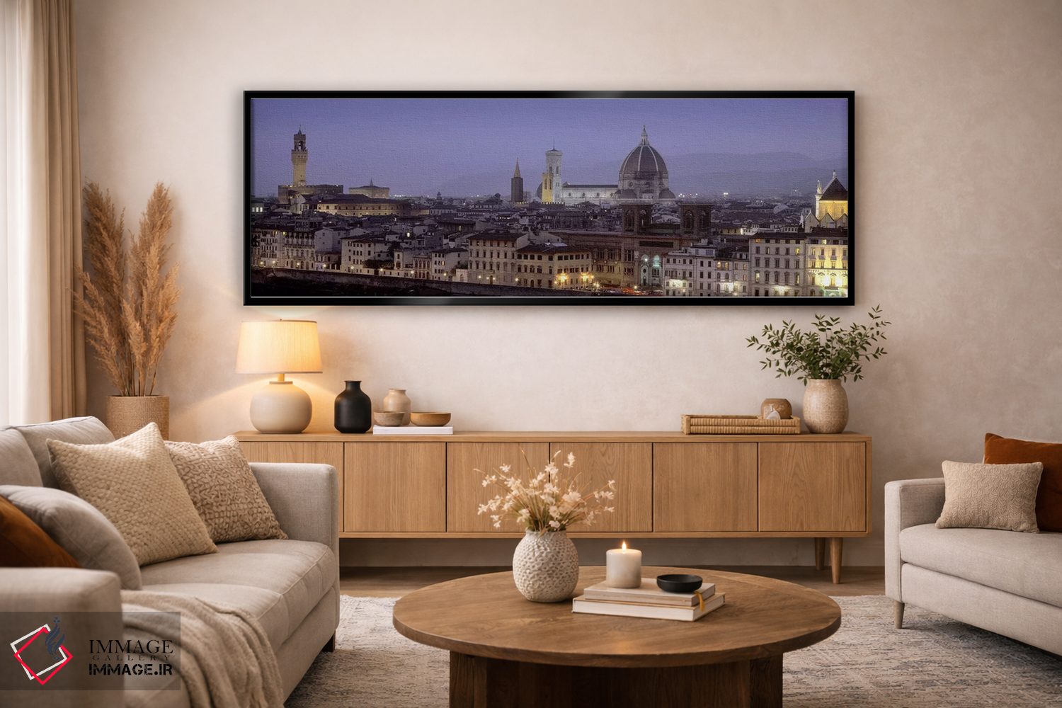 تابلو دکوراتیو Florence, Tuscany, Italy,مرکز تاریخی در غروب، فلورانس… اثر پانورامیک ایمجز - D5B