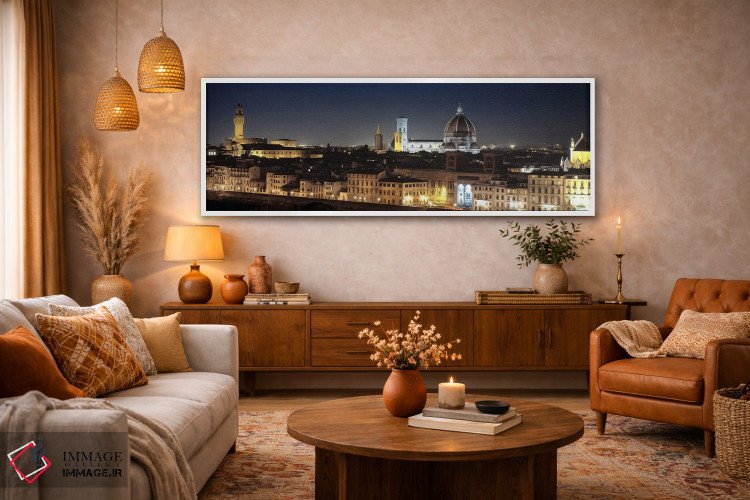 تابلو دکوراتیو Florence, Tuscany, Italy,شهر قدیمی در شب، فلورانس، توسک… اثر پانورامیک ایمجز - D4W